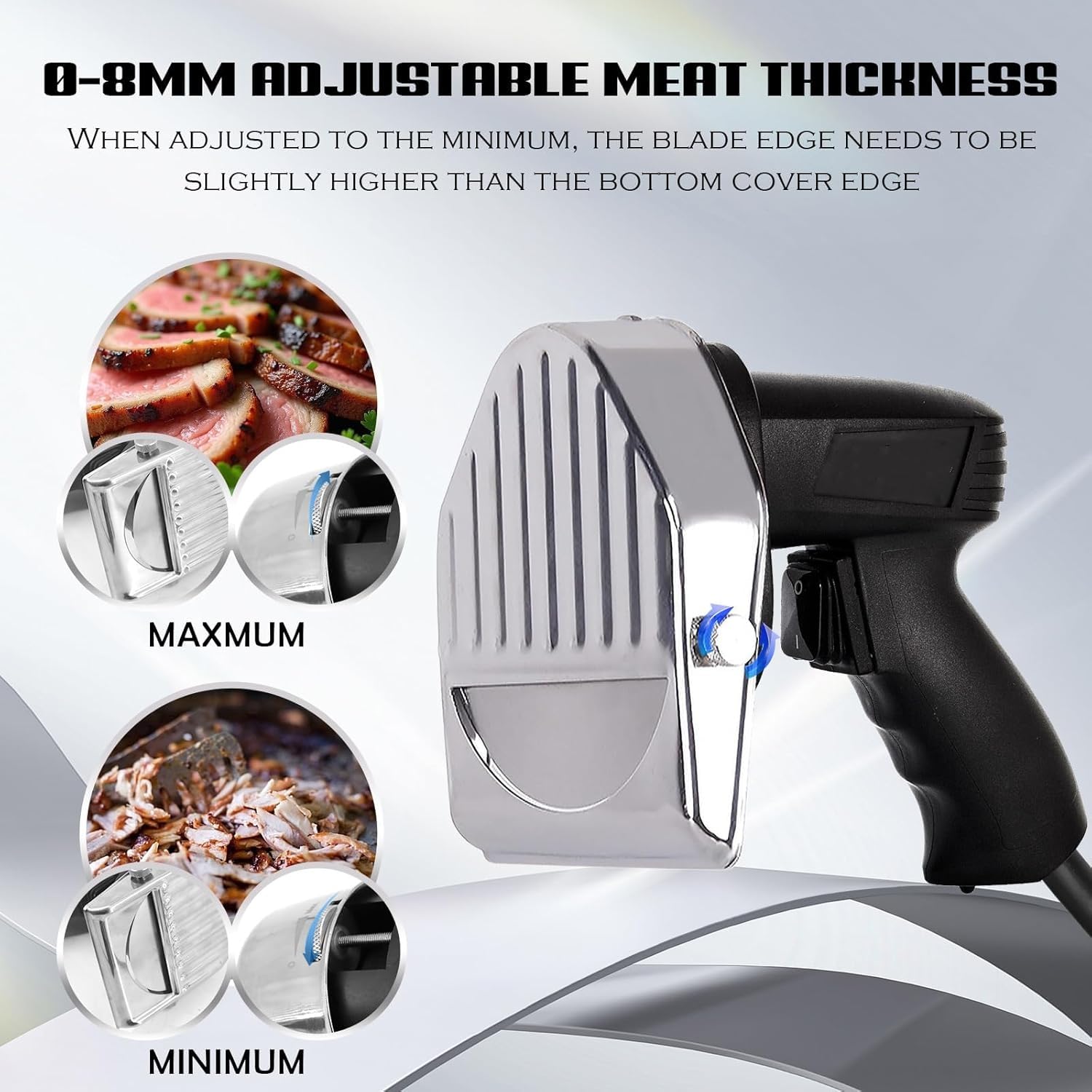 Qcwwy Coltello Elettrico Per Kebab, Shawarma, Doner, Gyros - Taglierina Per Carne Affettata Per Ristoranti Di Carne Arrosto