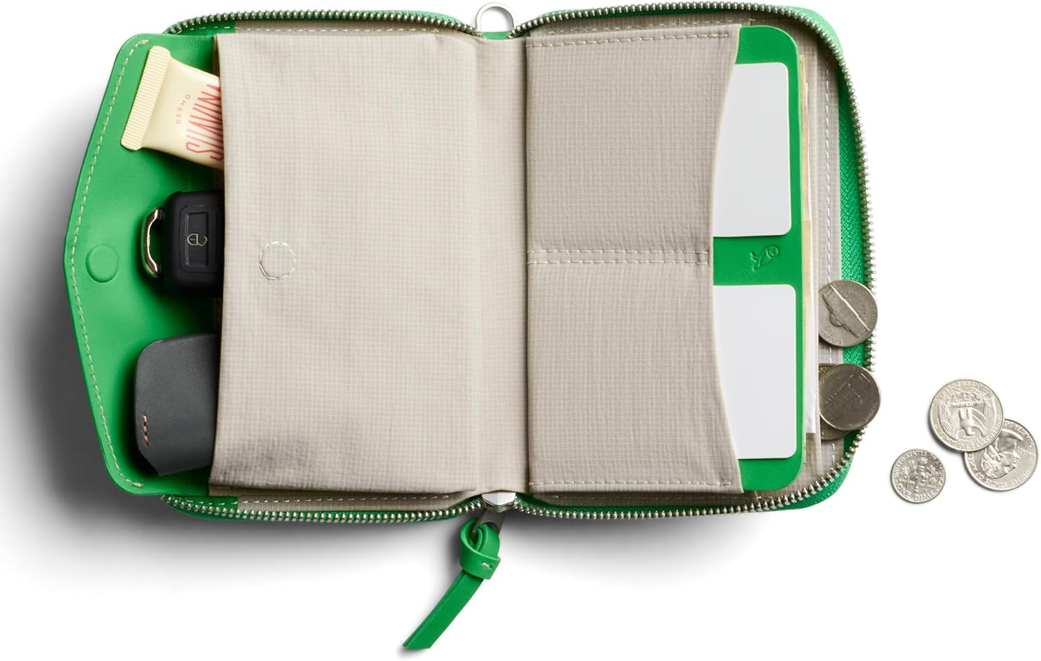 Bellroy Folio Wallet (compact leather folio/clutch wallet with space for cards, bills and coins, plus everyday essentials) - NeonGreen - Image 2