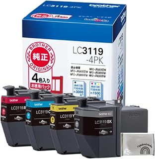 LC3119-4PK LC3119 インク ブラザーインク インクカートリッジ【純正品・大容量】 インクカートリッジ 4色パック 対応型番：MFC-J6983CDW MFC-J6583CDW MFC-J5630CDW MFC-J6580CDW MFC-J6980CDW プリンター コピー機 オリジナルティッシュ付き
