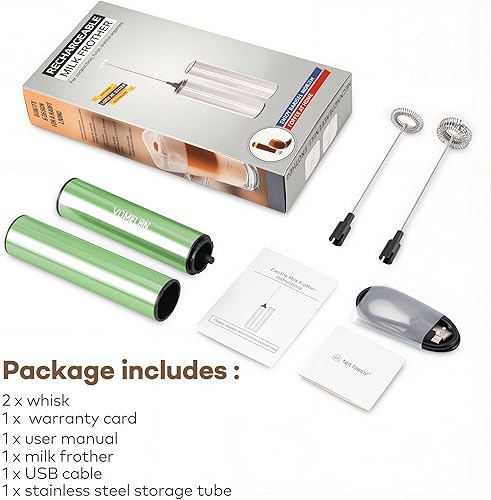 Miniatura 5 de Espumador de leche recargable, espumador de café eléctrico, mezclador de bebidas de mano para café con leche, capuchino, café, huevos, chocolate