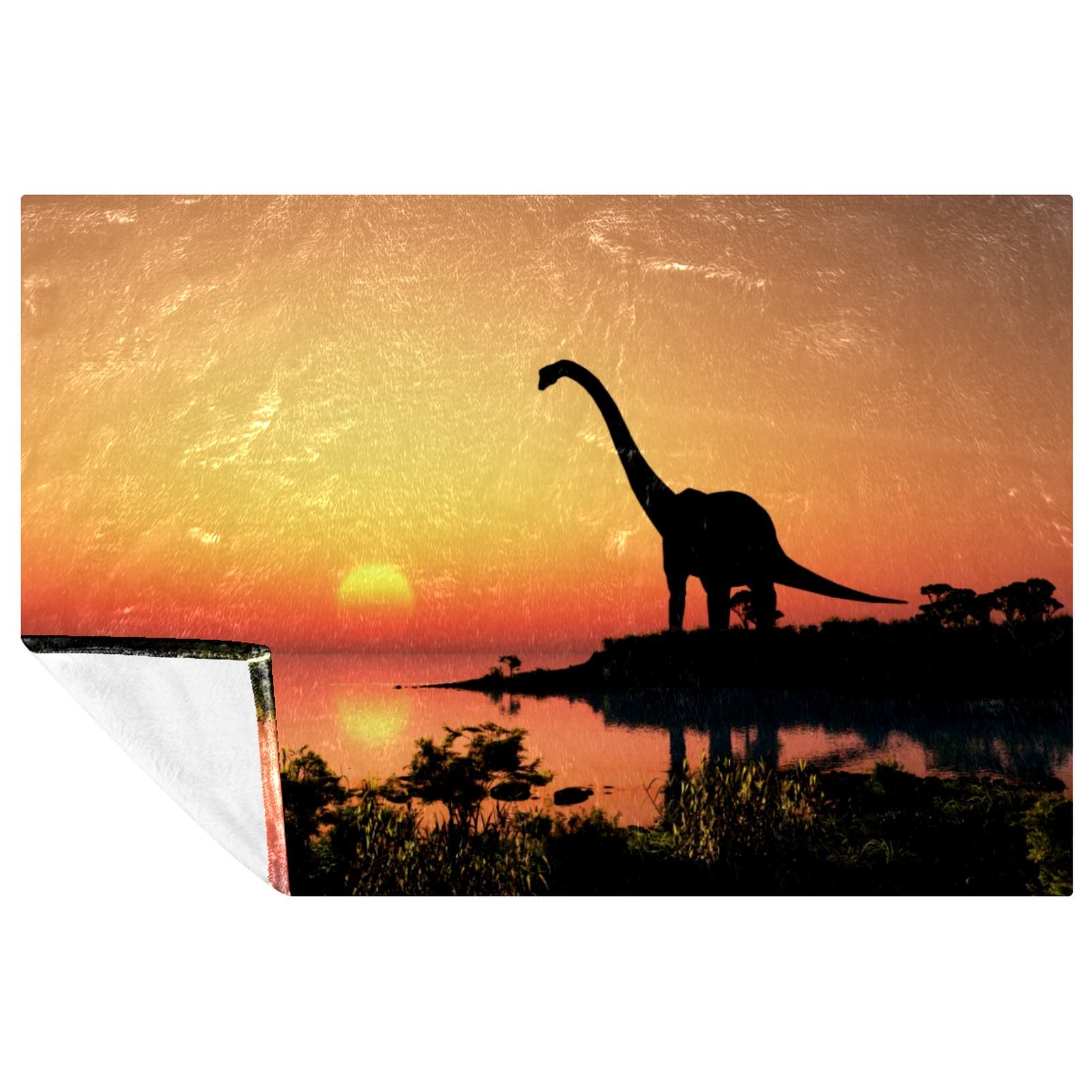 Couverture dinosaure douce et chaude pour lit enfant 150x100 cm