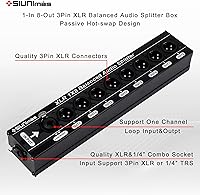 Vista 2 de Hotswap Design - Caja divisora XLR de 3 pines de 1 y 8 salidas, balanza de soporte/TRS/TS 1/4 de pulgada de entrada y salida de un bucle, caja