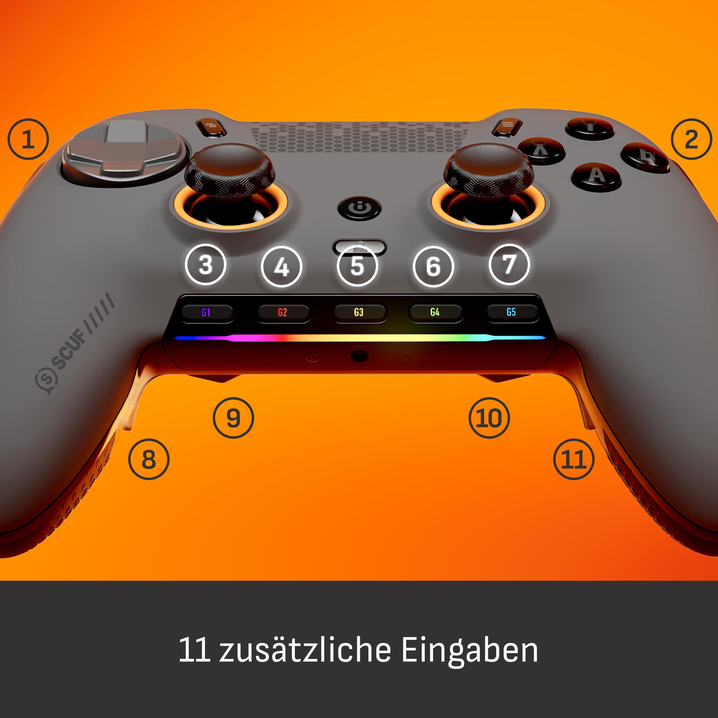 Scuf ENVISION PRO V2 (2025) Kabelloser PC Gaming-Controller Stahlgrau Anti-Drift-Daumenstifte