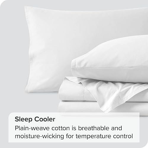 Miniatura 6 de Bare Home Juego de sábanas de 100 % algodón orgánico, tejido de percal fresco, ligero y transpirable, sábanas y fundas de almohada (tamaño King