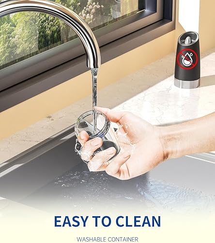 Miniatura 7 de CIRCLE JOY Gravity Electric Salt and Pepper Grinder Set Automatic Salt and Pepper Grinder Set with LED Light, Battery Operated, Adjustable