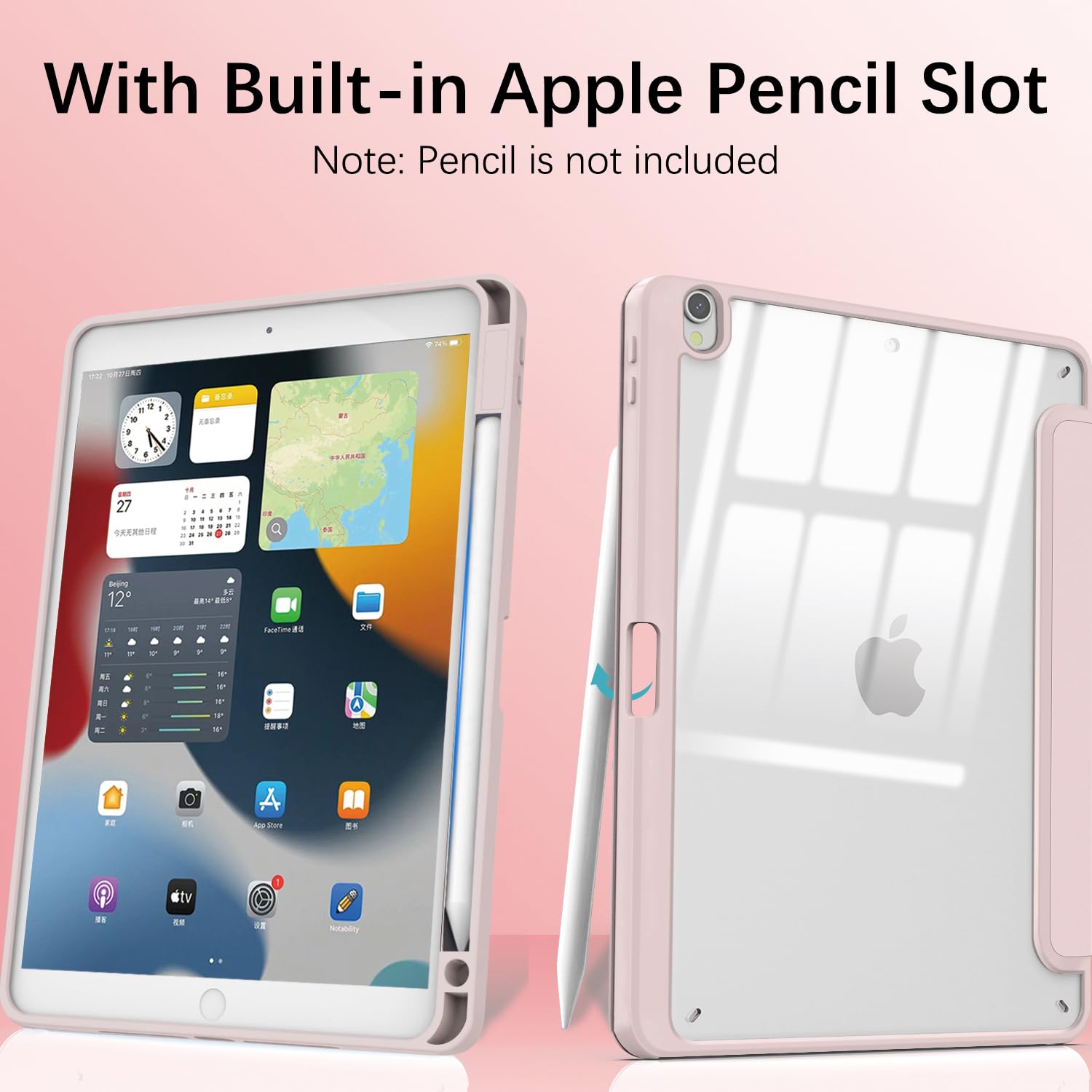Apple Pencil Ipad Pro Clear Case With Pencil Holder Case