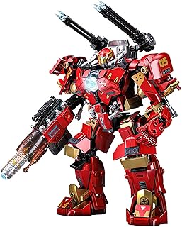 Creative City Justice Hero Super Soldier Mecha Model Building Kit, 588PCS Red Action Figures Sci-Fi Cool Robot Warrior Toy Set, Best Birthday Gift for Teens and Boy/Compatible with Lego/