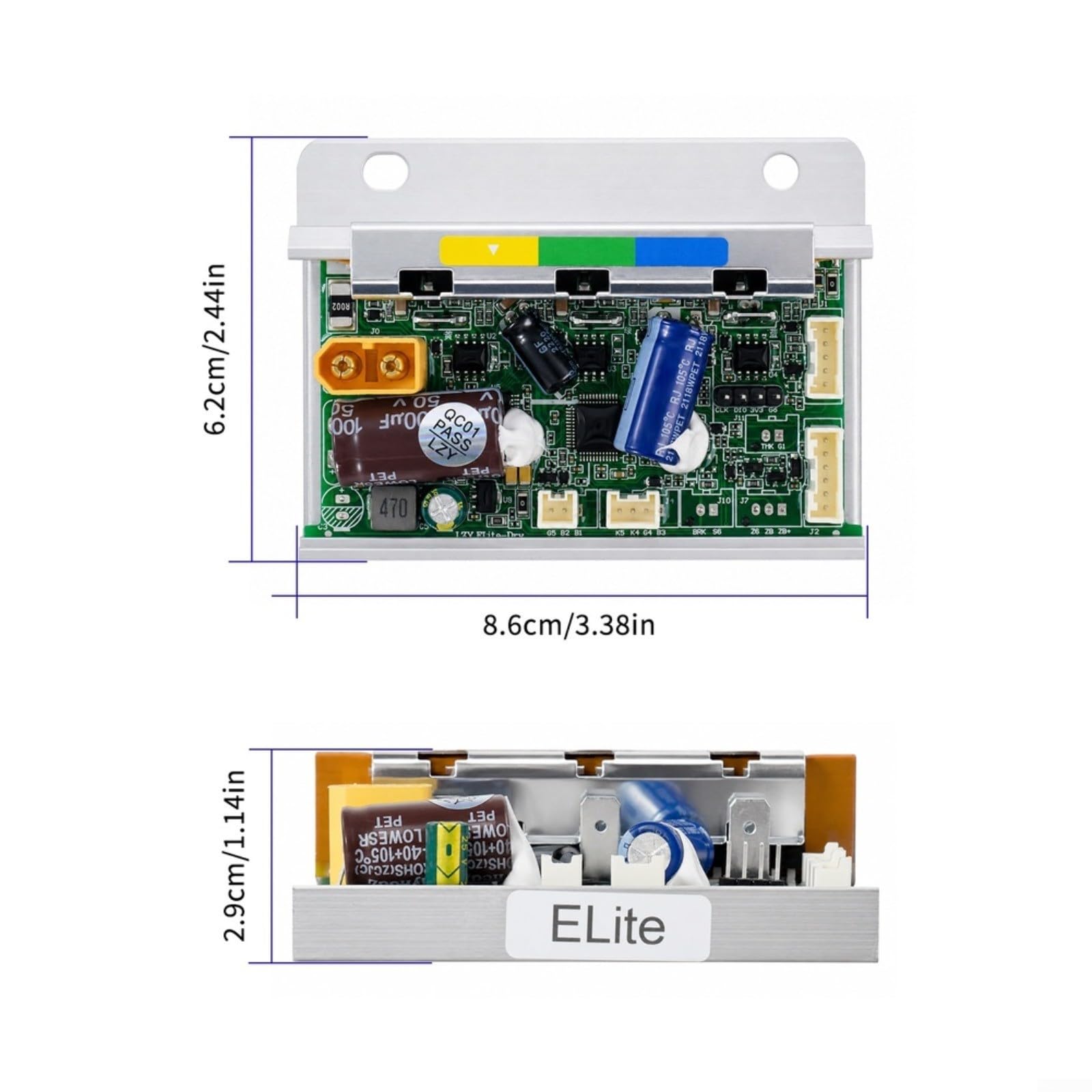 Set di controller per scooter elettrico per Xiaomi per elite, circuito wireless 36 V/48 V con indicatori di direzione, alloggiamento ABS in lega di alluminio (B)