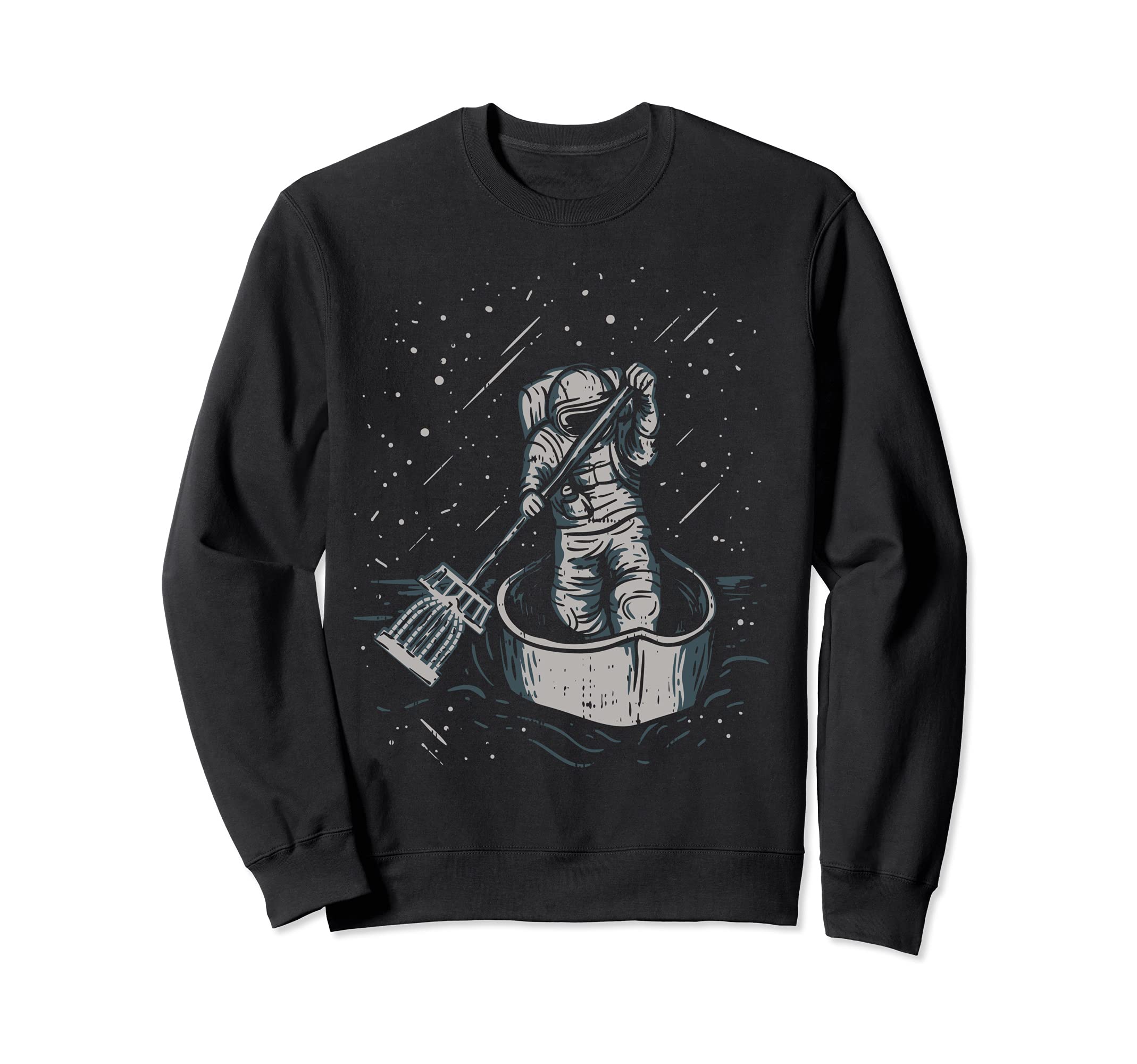 Disc Golf Funny Cool Astronaut With Disc Golf Basket Sweatshirt, Black