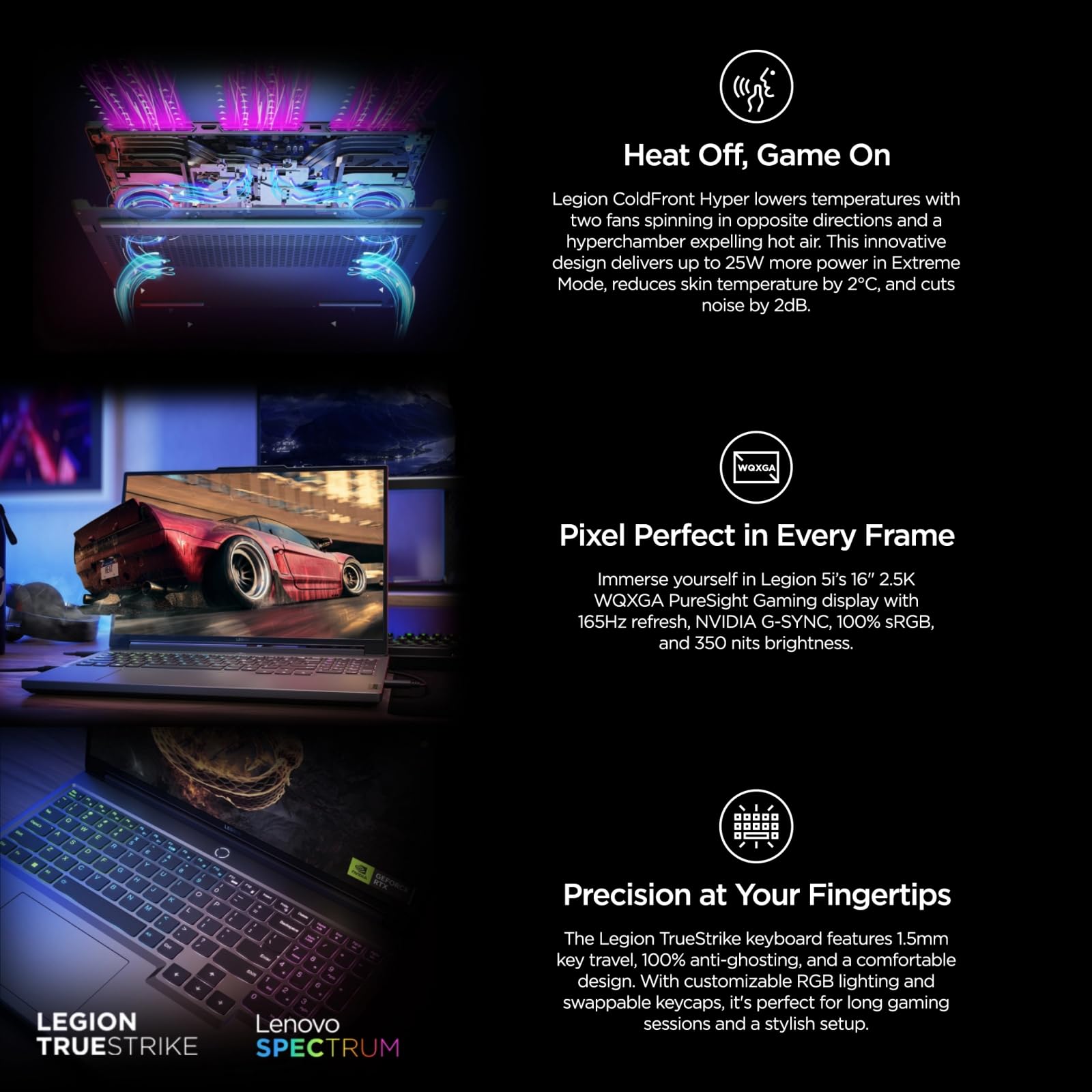 Lenovo Legion 5i Laptop da gioco, NVIDIA RTX 4060, Intel 24-Core i9-14900HX (fino a 5.8GHz), 16" WQXGA 165Hz, 32GB DDR5, 2TB SSD, Bluetooth 5.2, WiFi 6E, Win 11 Pro, Office Pro Lifetime,