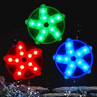 Blufree 3.3" LED Floating Pool Lights for Bathtub Fountain Hot Tub, IP68 Waterproof Color Changing Pond Light Magnetic LED Lights Starfish Lamp for Party Vase Wedding Home Decorations.(3pcs)