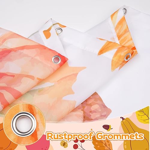 Miniatura 3 de Cortinas de ducha de Acción de Gracias, cortina de ducha de otoño para baño con calabaza y hoja de arce, cortina de ducha de otoño con 12 ganchos,