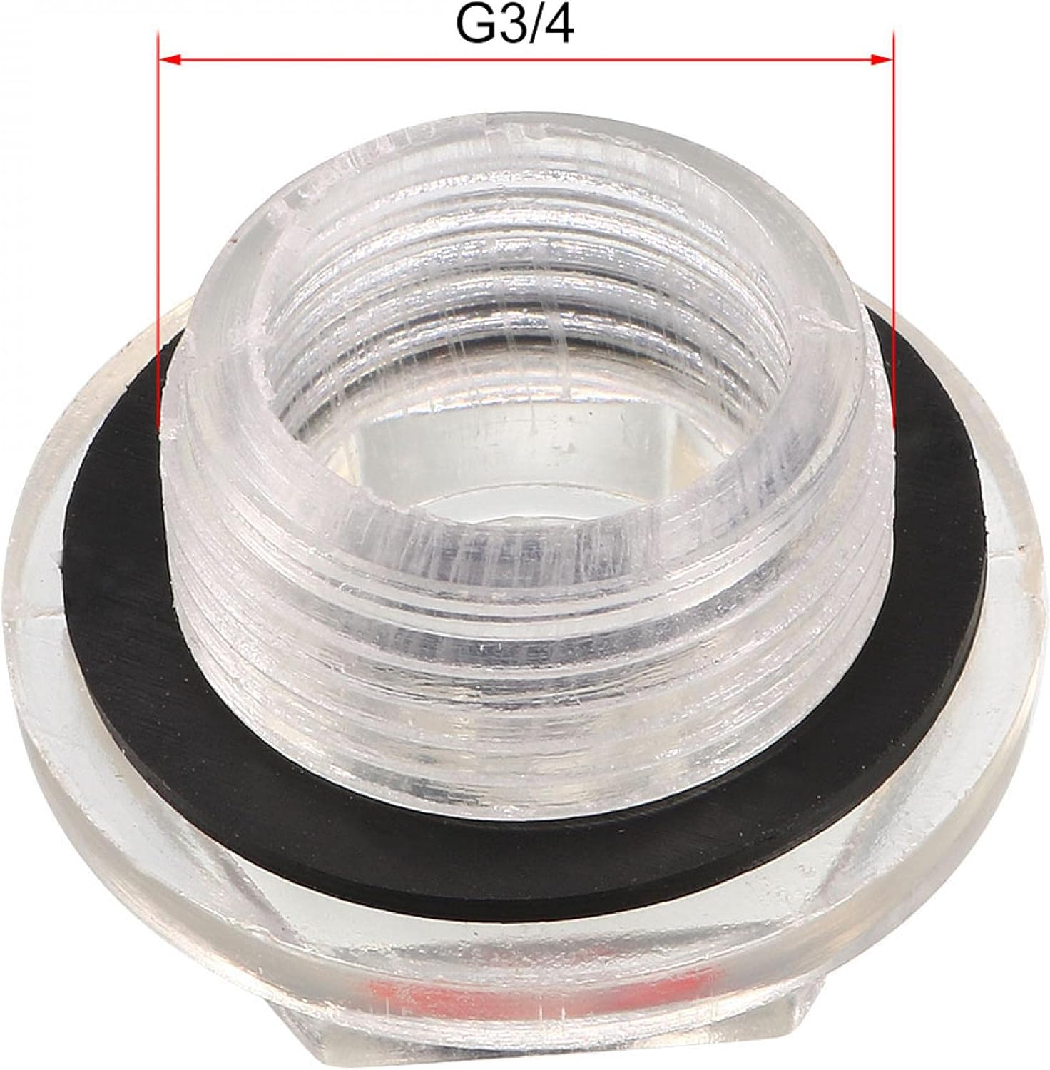uxcell G3/4 25.7mm Male Thread Air Compressor Fittings Clear Plastic Oil Sight Glass