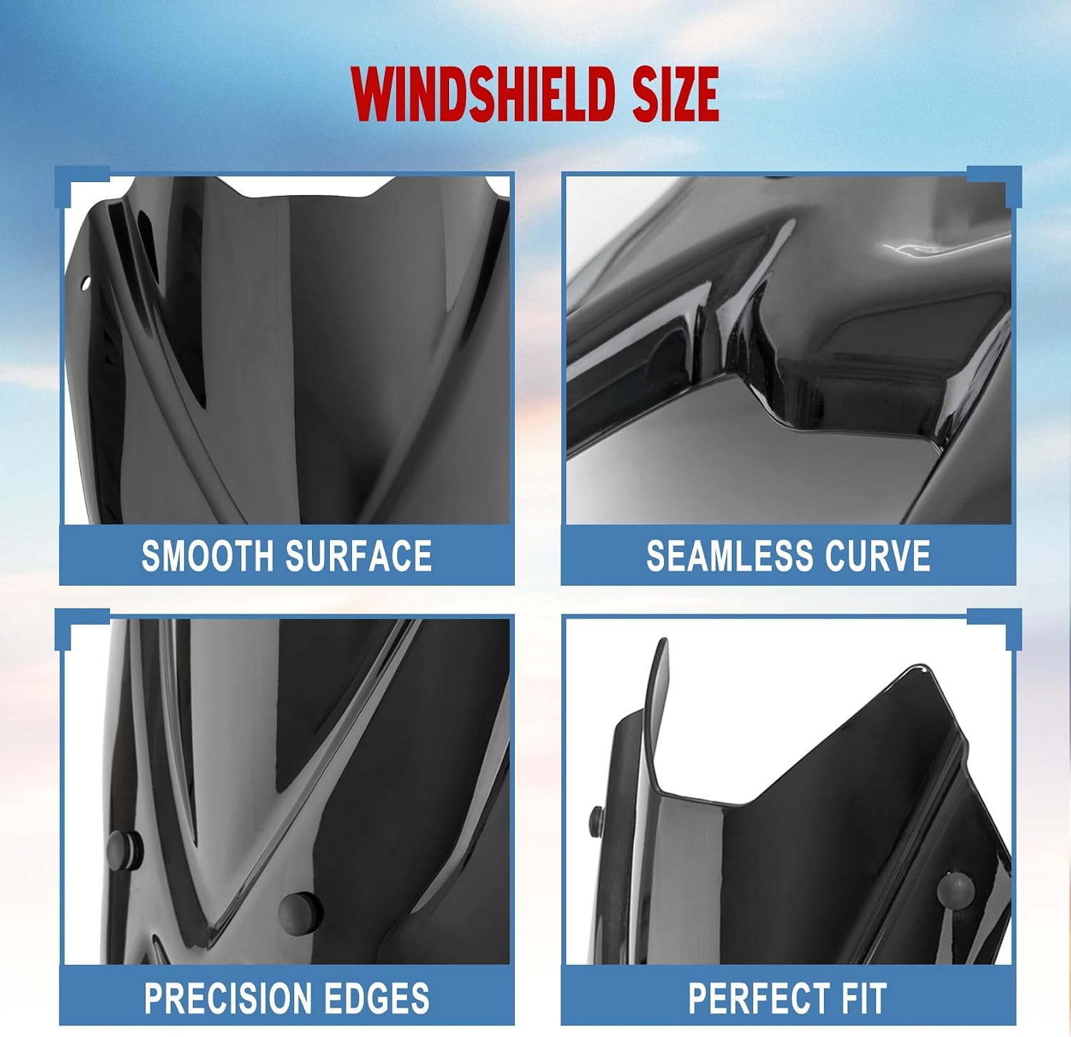 Motorcycle Windshield Deflector with Bracket Double Bubble Windscreen Fit for Z650 Z 650 2020 2021 2022 2023 2024 Wind Shield Screen Visor Flyscreen, Black