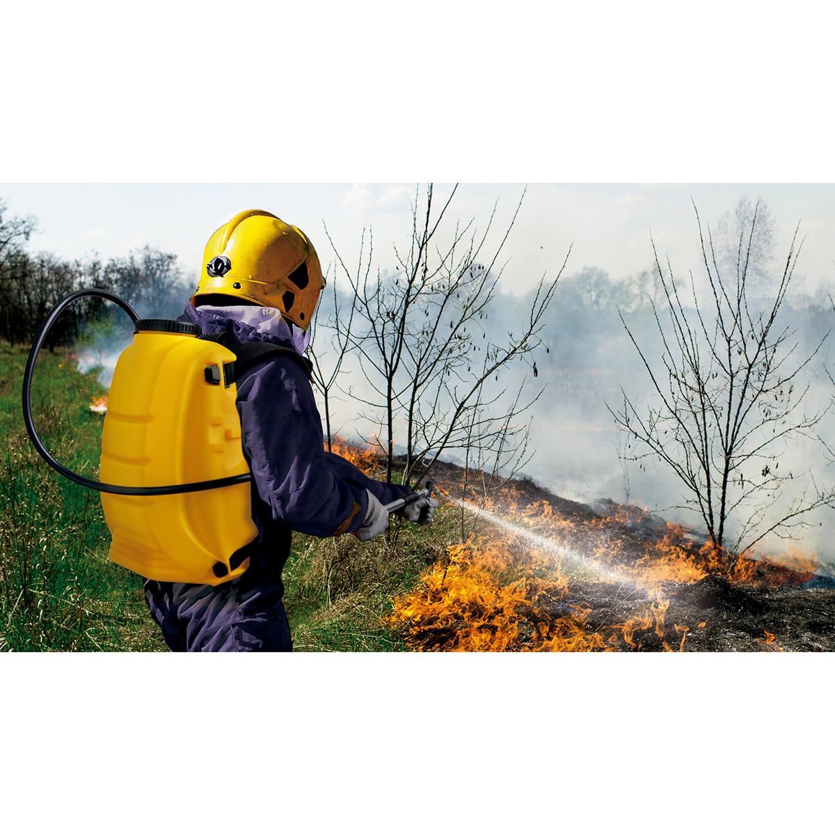 Extintor Forestal de Mochila con Depósito Rígido 17 Litros | Alcance 8-12 Metros, Lanza de Doble Efecto, Correas Acolchadas, Manguera Antipliegue, Apoyo Lumbar