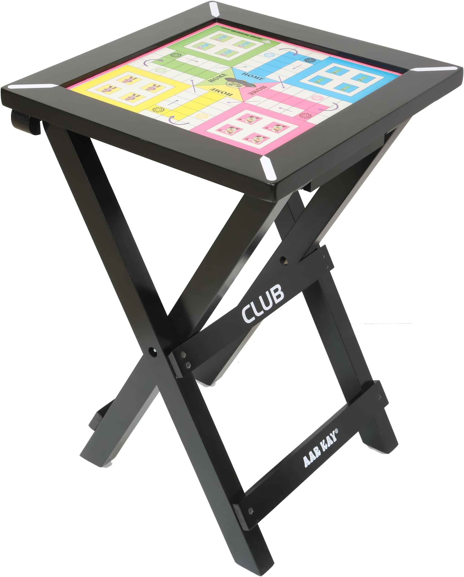 KD Willmax Folding Wooden Ludo Board Table with Stand, Dark Cherry, Standard Size Ludo Game for Home