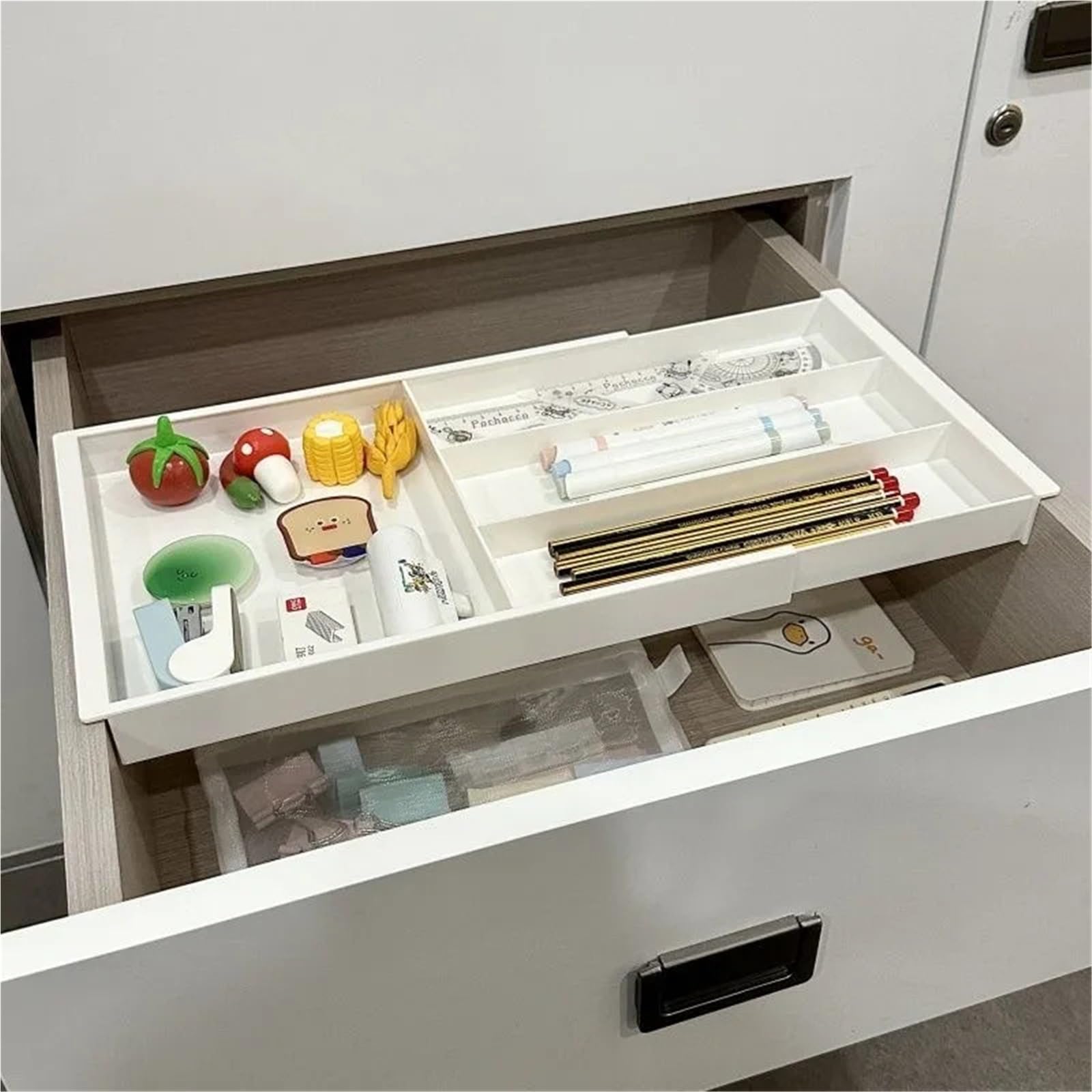 Cubertero Cajon Organizador de cajones for cubiertos, extensible, bandeja for utensilios cocina, ajustable for, soporte for