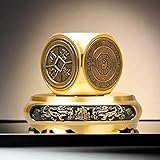 Chinese Traditional Brass Feng Shui Energy Ornament,Home Office Feng Shui Spinner Decor,Tabletop Decoration,Six-Sided Auspicious Pattern Bring Wealth and Good Luck,Rotatable Decompression