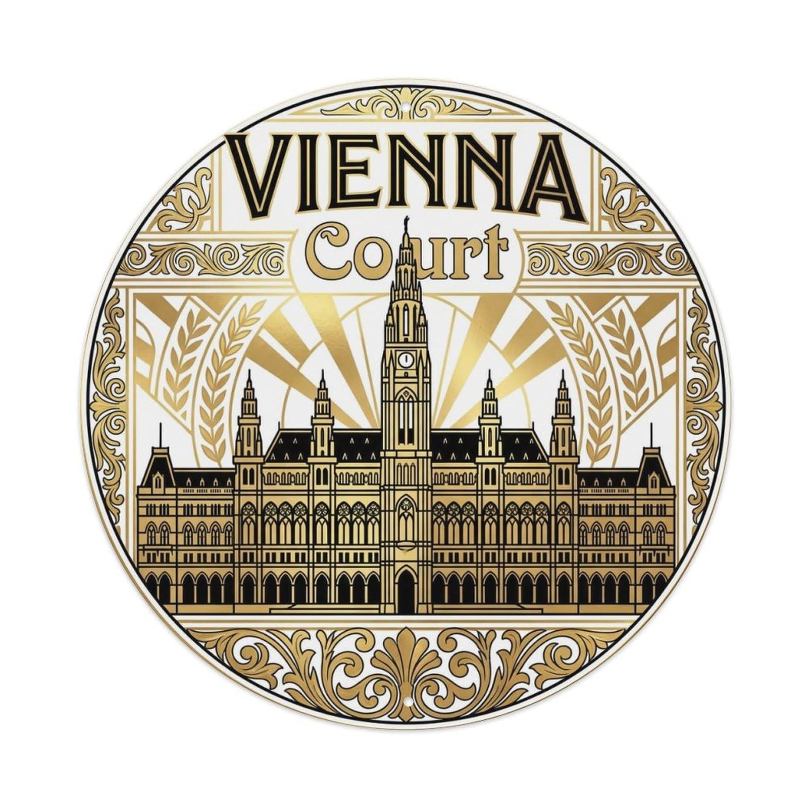 Yrnq 8X8inch Vintage Style Vintage Travel Vienna Austria Space Metal Tin Sign