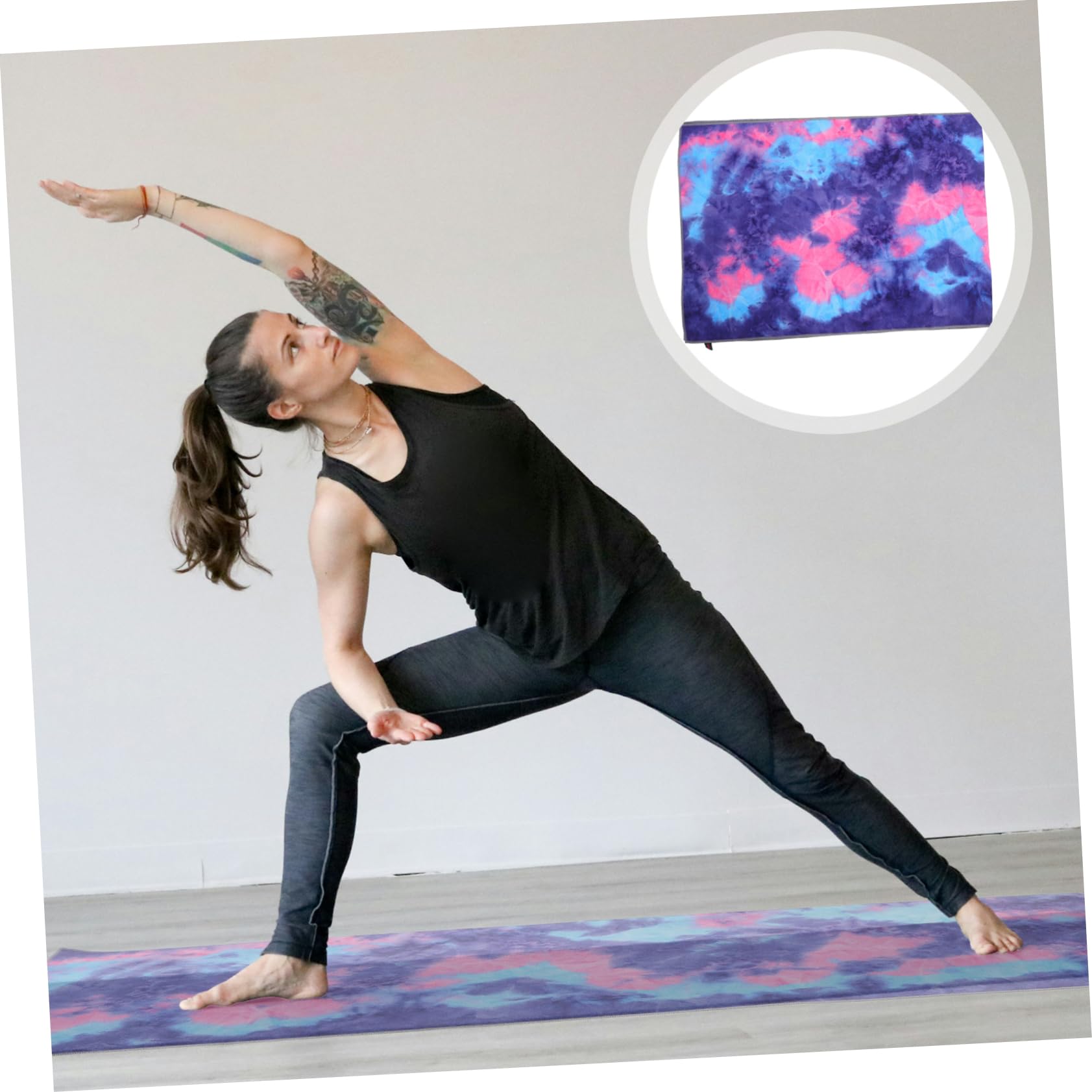 Tappeto Yoga Porpora Pieghevole in Fibra Superfine Spesso e Comodo