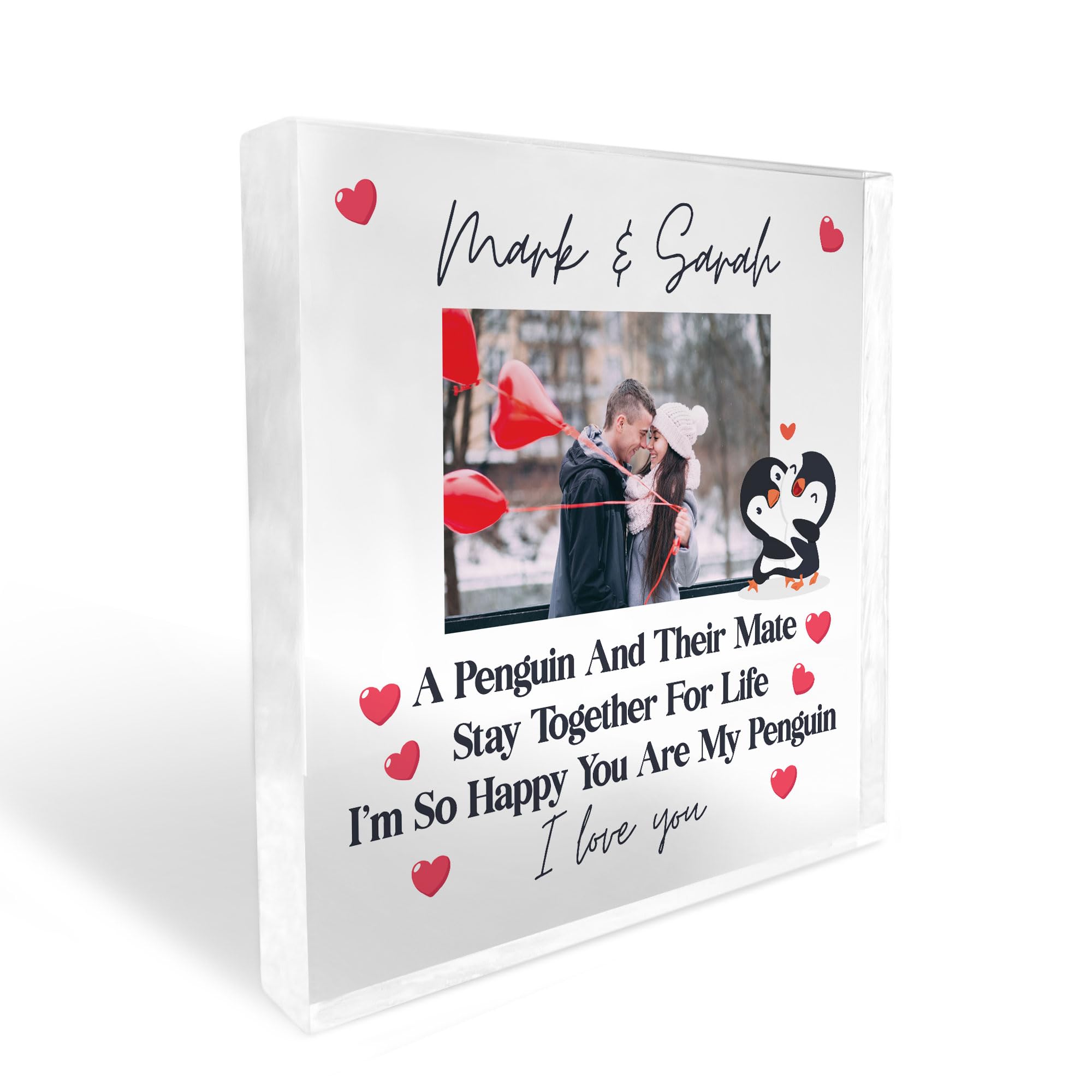 Red Ocean PERSONALISED Penguin Gifts for Her Him Girlfriend Boyfriend Wife Husband Couple Valentines Day Gift Anniversary Present
