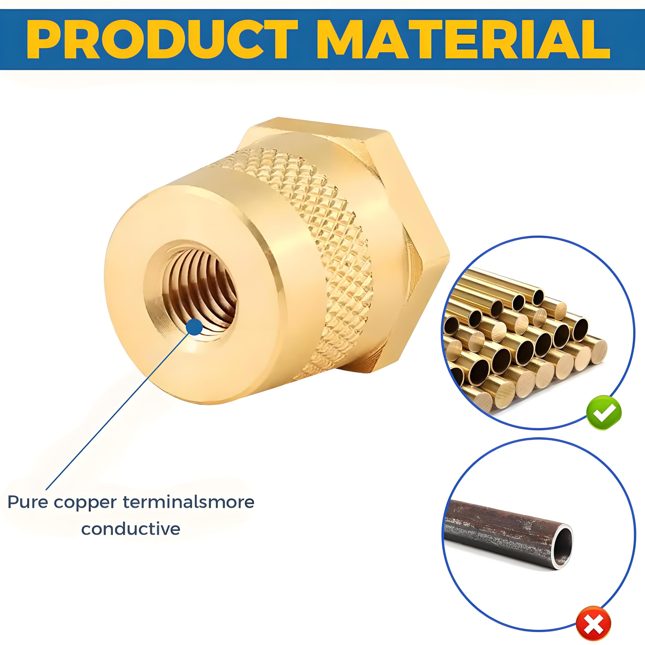 Adaptateurs De Borne De Batterie M8 En Laiton - Connexion Sécurisée Pour Cosse 12V Voiture, Camion, Camping-car - 8