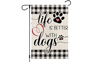 CROWNED BEAUTY Life Is Better with Dogs Garden Flag Double Sided