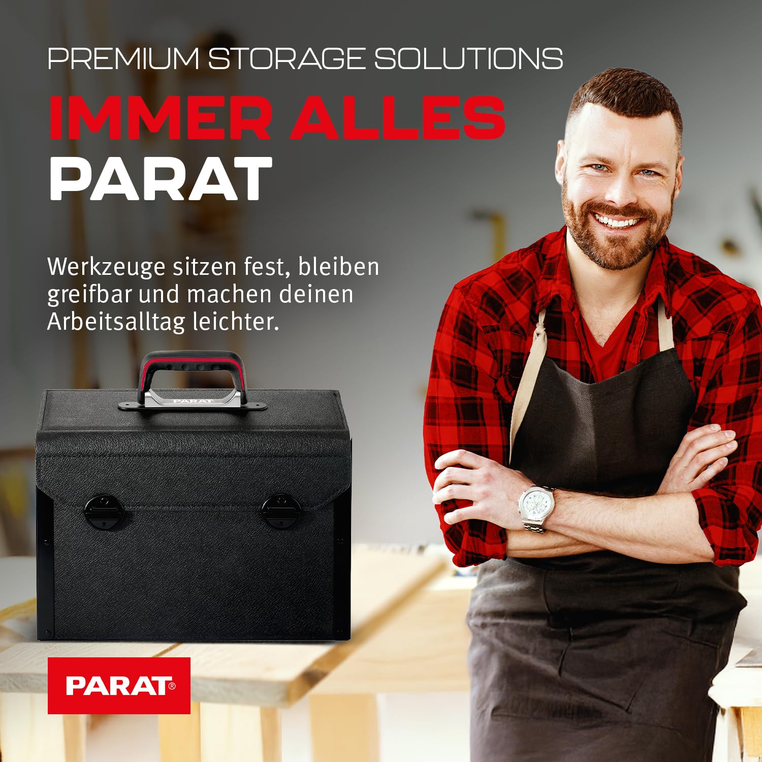 PARAT TOP-LINE Plus Organize CP-7 Schubladentasche | Werkzeugtasche leer mit Schubladen für Kleinteile & Werkzeuge | Robuste Werkzeugtasche mit CP-7 Haltern | Leer & Modular Organisierbar