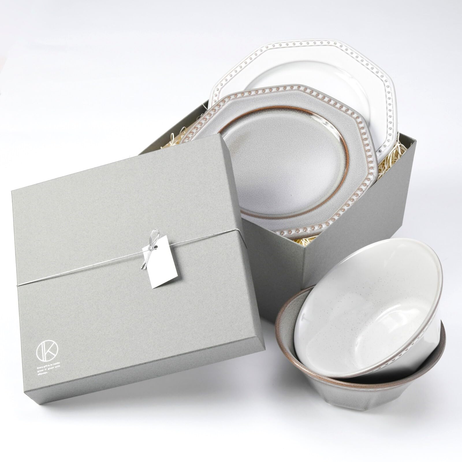 Amazon.co.jp: ケーアイ (K-ai) ペアセット プレート・ボウル (グレー