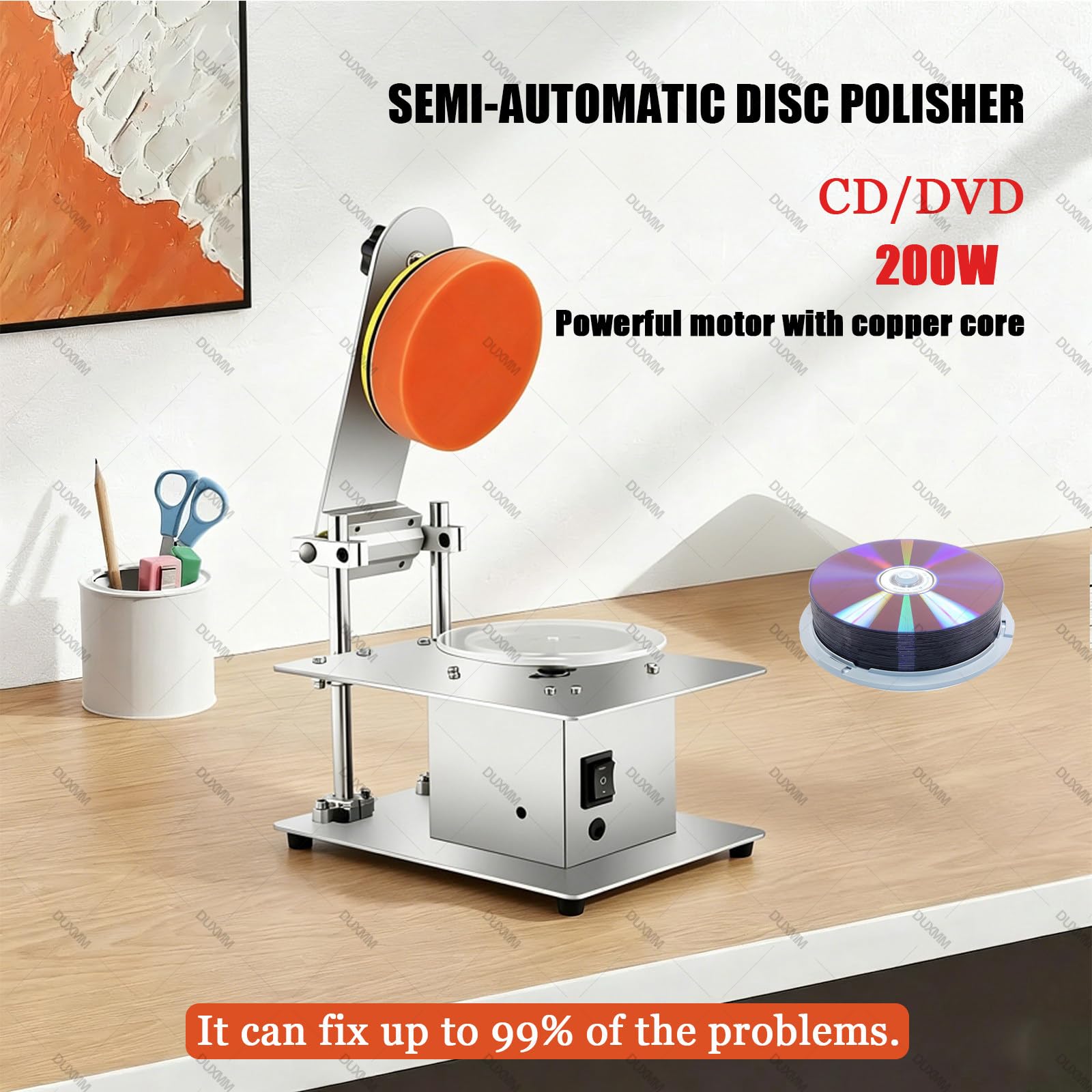 Macchina di riparazione per lucidatura a disco, Mini levigatrice a disco a 7 velocità 6000r/min, Kit di riparazione CD elettrico per graffi, Correzione disco illeggibile per negozio di noleggio
