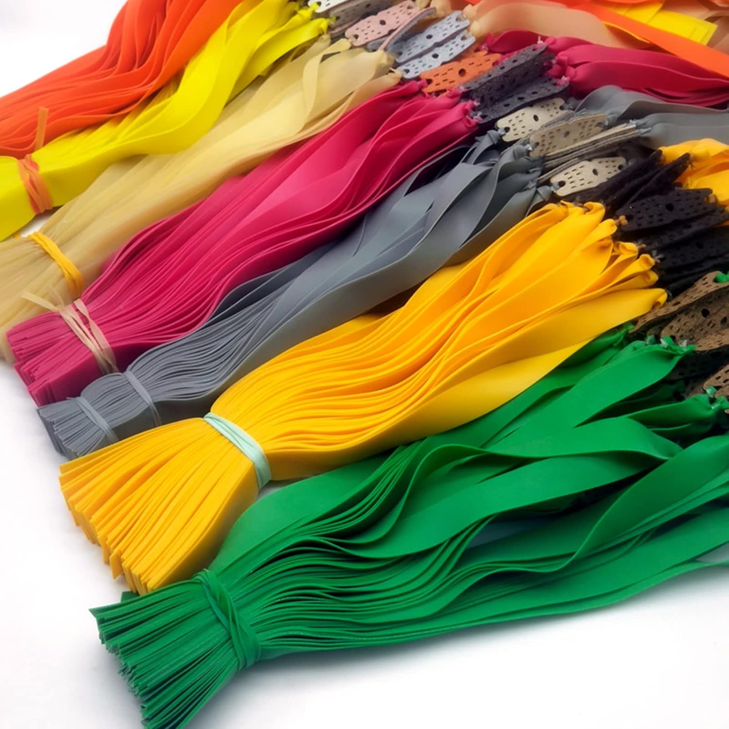 Silver High Resilience Slingshot Replacement Band, 0.5~1.5Mm Slingshot Elasticity Flat Rubber Band, for Hunting Or Shooting Game Or Outdoor Sports