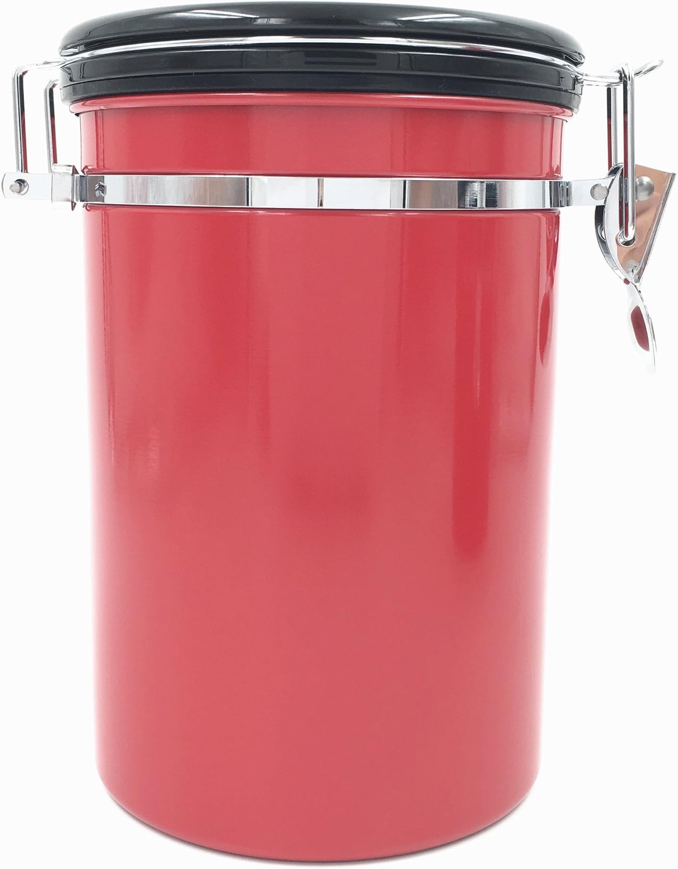 Harko Stainless Steel Large Airtight Coffee Canister with Bonus Scoop Worth $5 Coffee Vault Storage Jars For Fresher Coffee Ground Beans 1.8 L 20 Oz (Red)