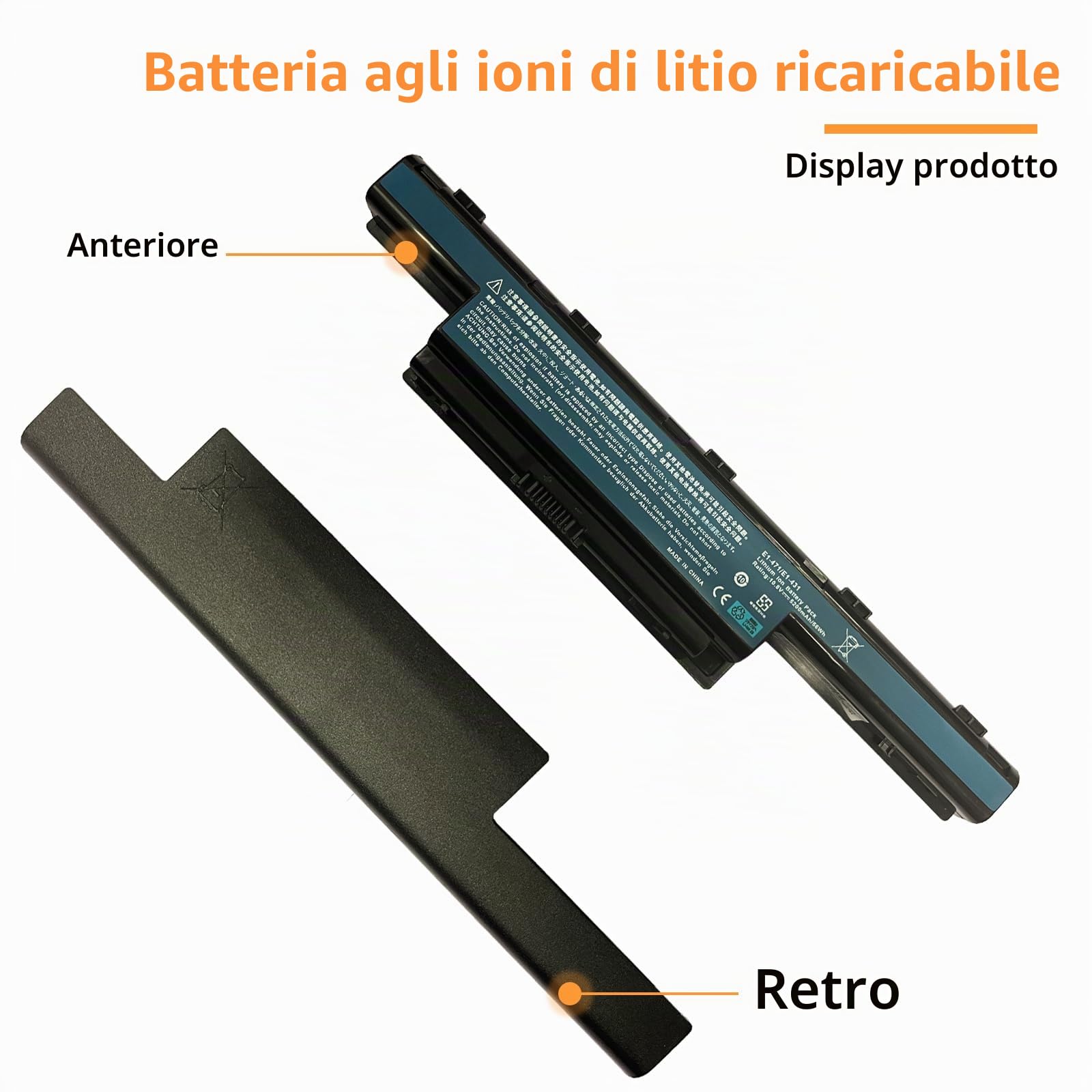 FlyZythrol Batteria AS10D31 Per Acer Aspire 5733/5750/5741/5742G/E1-571G – 10.8V 56Wh 5200mAh – Sostituto Affidabile Per AS10D3E, AS10D41 E Altri - copertina