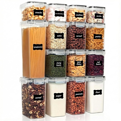 Decolab Kit Potes Herméticos Plástico Com Vedação BPA Free - Organizador de Cozinha Gelade...