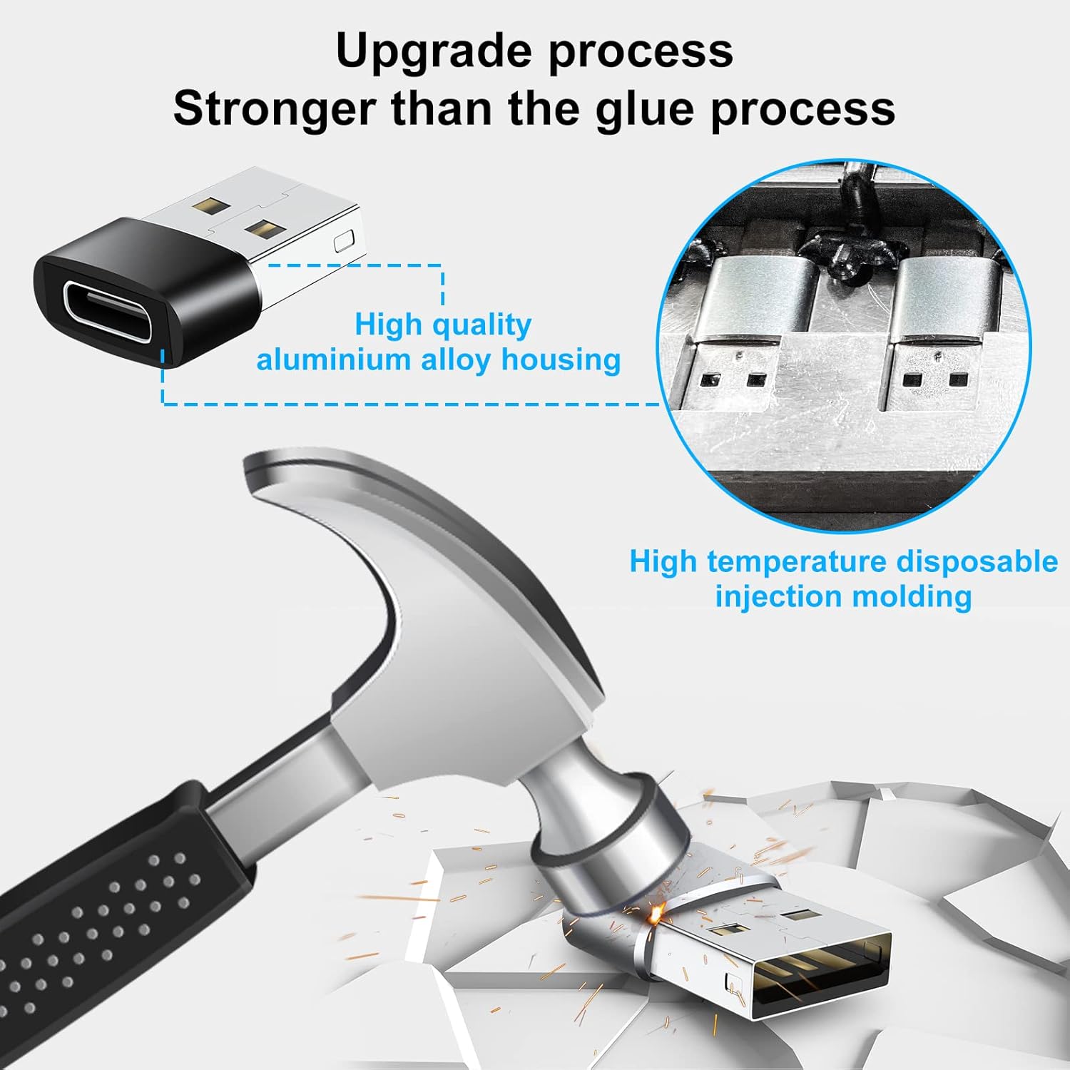USB Type C Adapter 8 Pack,USB to USB C Adapter,USBC Type A Male Female OTG Converter Adaptor,Charger Cable Connector for iPhone 15 14 13,MacBook Pro,iPad,iMac,Grey