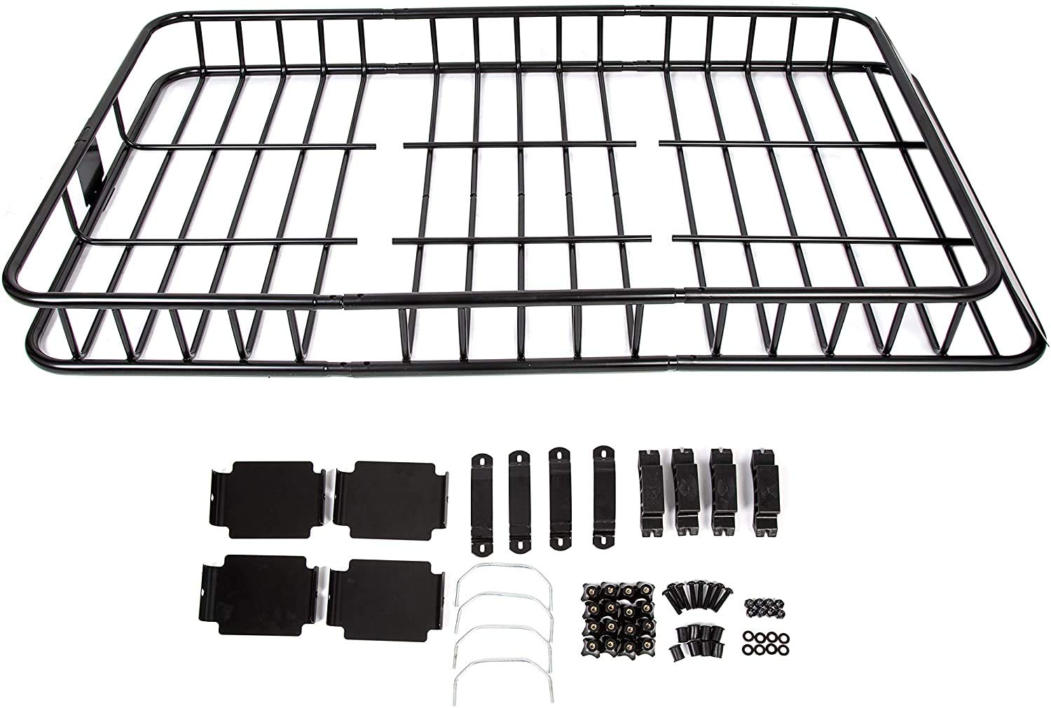 64" x 39" x 6'' Universal Roof Rack Cargo Carrier with Extension 250LBS Weight Capacity Heavy Duty Steel Car SUV Top Luggage Storage Holder Basket for Travel