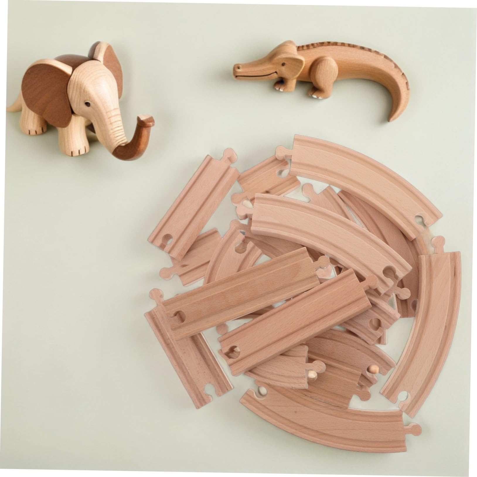 YARNOW 20pezzi Accessori Per Binari Ferroviari in Legno Espansione Maschio Femmina Curvo Dritto Di Ricambio Per Treni Giocattoli Educativi Compatibili Maggior Parte Degli Accessori Per Tr