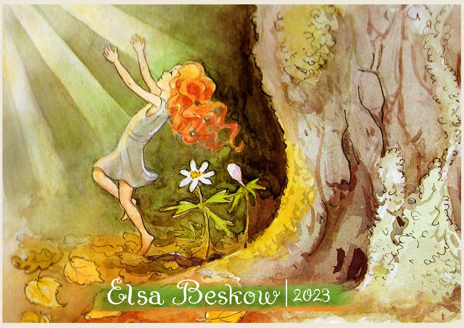 amazon-com-2023-wall-calendar-12-pages-8-x12-little-redhead-fairy-by-elsa-beskow-vintage-children-book-illustration-office-products