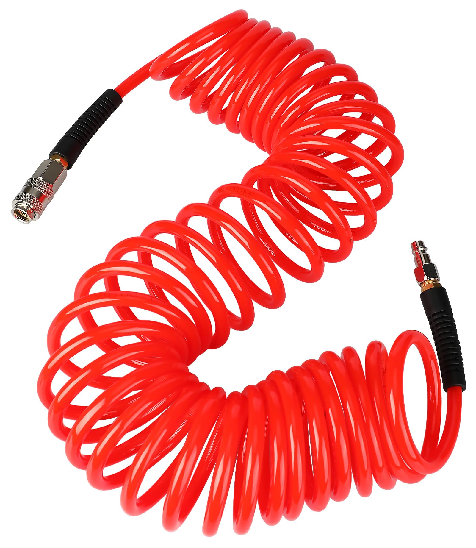 YOTOO Air Compressor Hose, Polyurethane Recoil Air Hose 10m Long 6mm ID x 9.5mm OD 450 PSI with Bend Restrictor