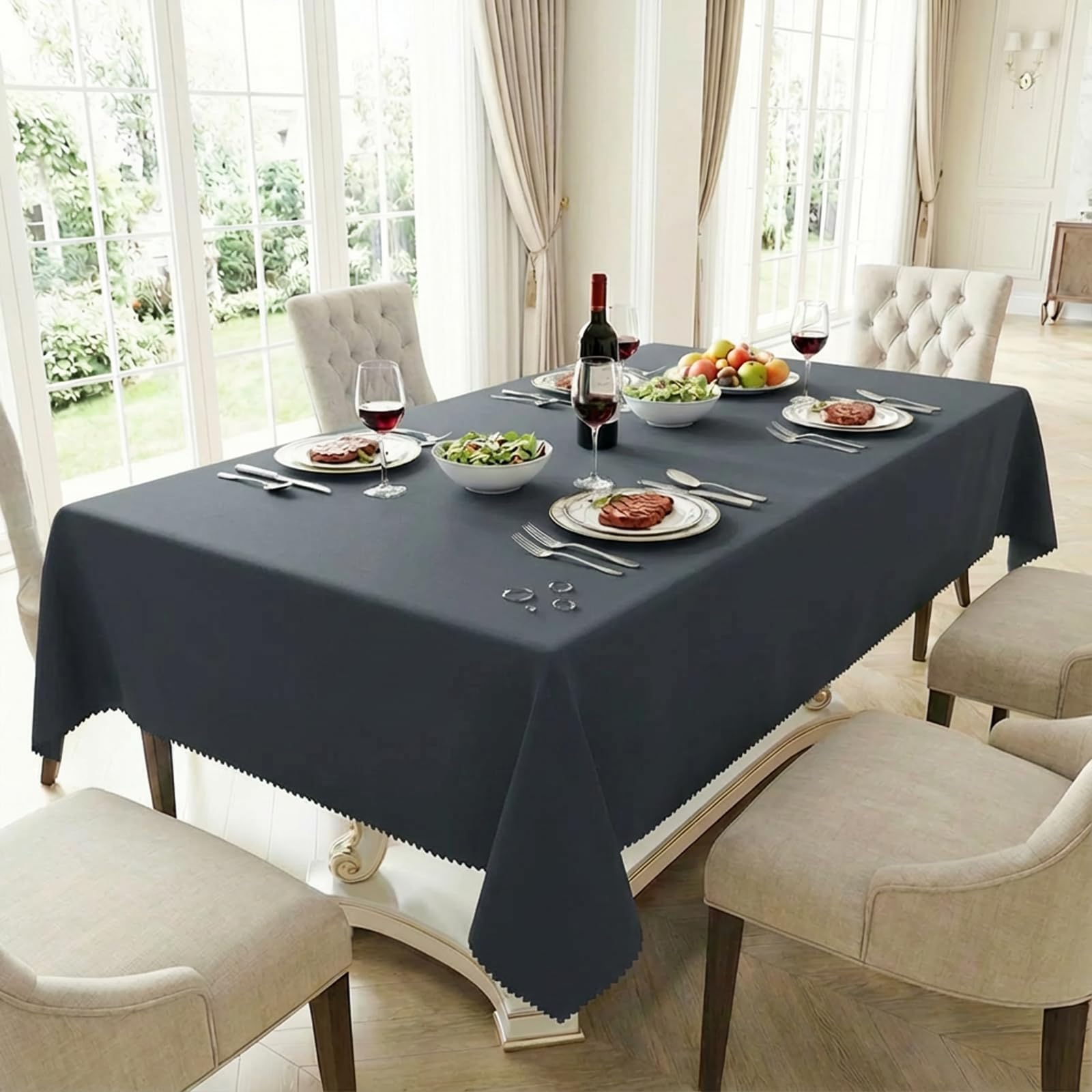 HX&OD Rectangular Tablecloth Cationic Fabric Waterproof Stain Resistant Wrinkle-Resistant for Home/Decoration/Party/Buffet/Wedding/Dining Room/Camping