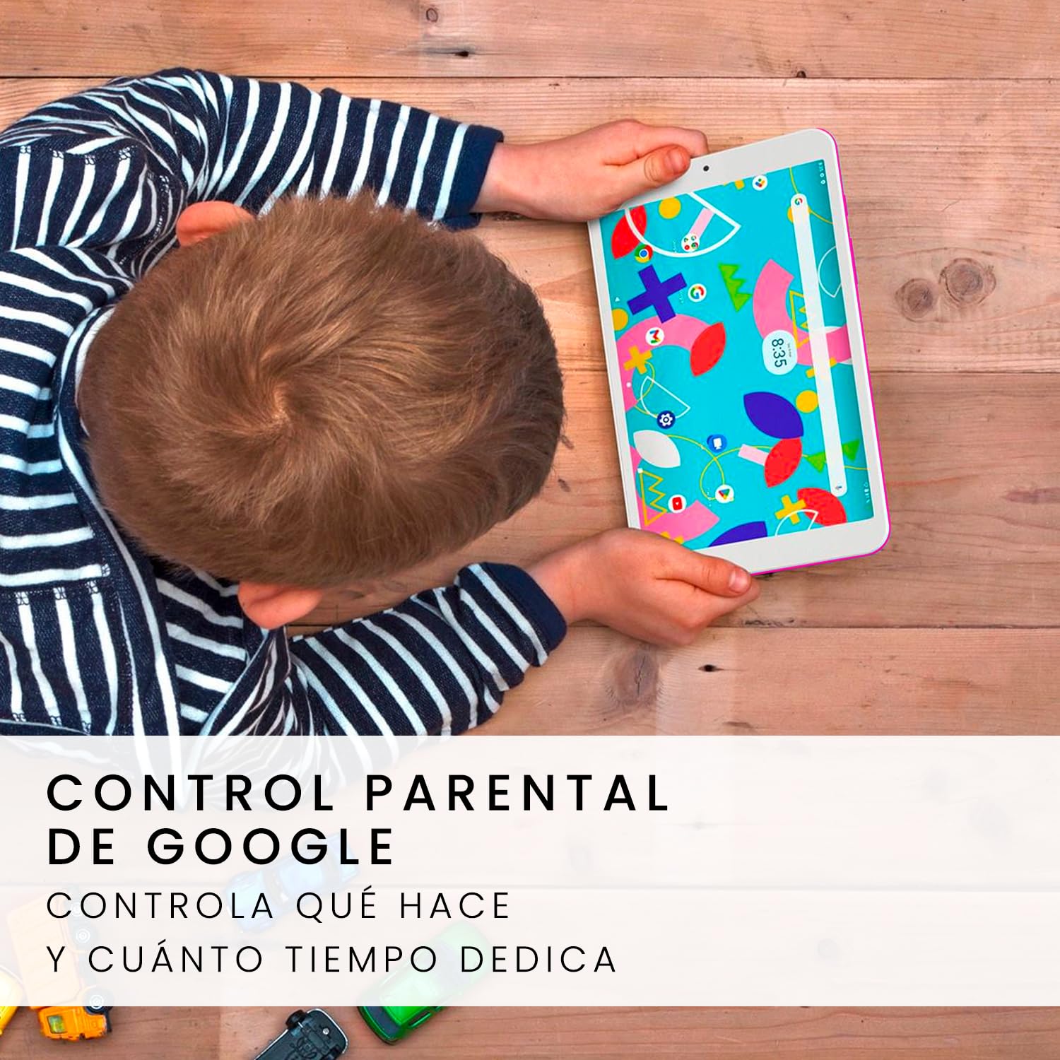 SPC Gravity 3 Mini – Tablet para niños con Pantalla de 8”, Control Parental, 4GB de RAM, 64GB de Almacenamiento Interno Ampliable, 4.000 mAh de batería, USB-C, Android 12 – Color Rosa