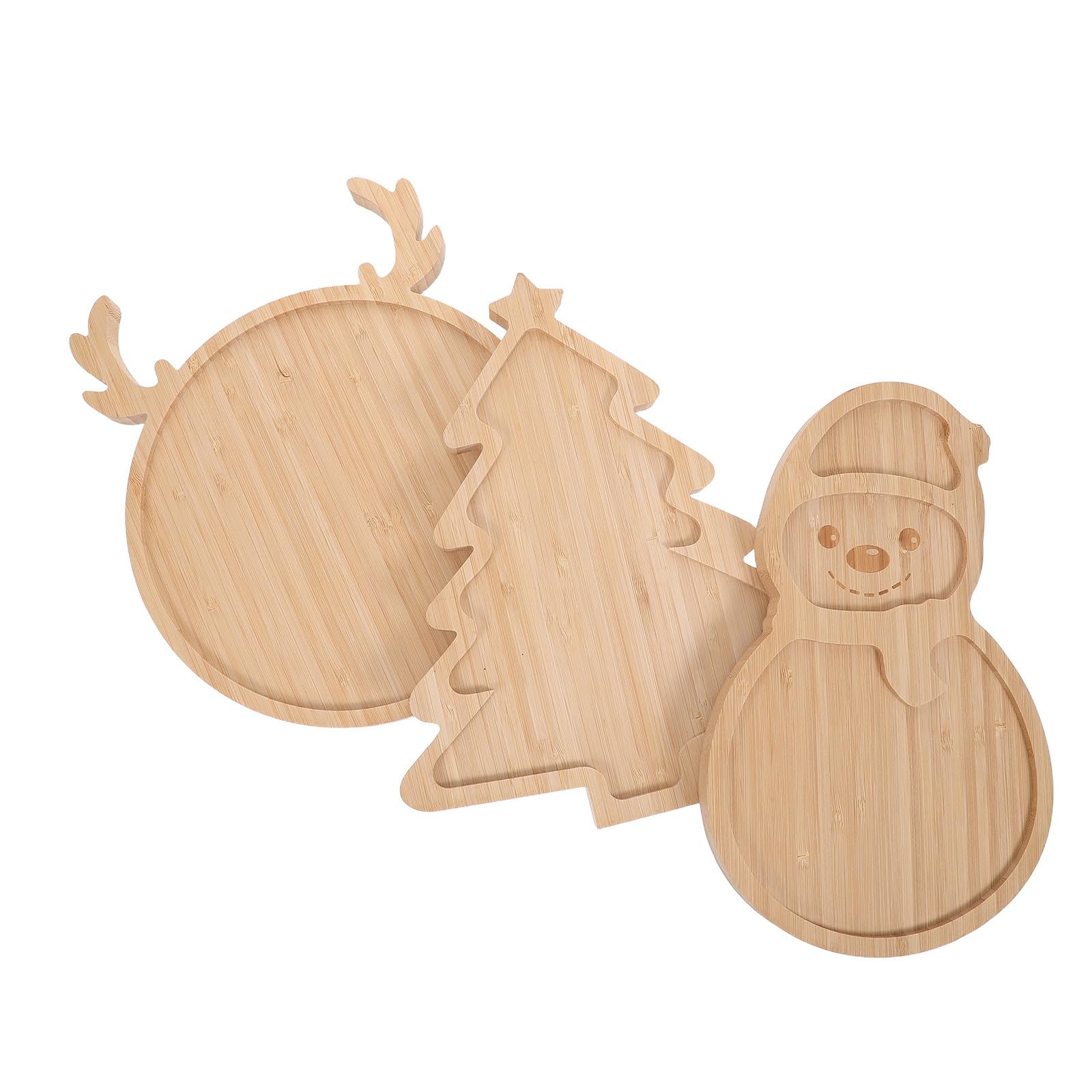 ibasenice 3 bandejas de Madera con Forma de árbol de Navidad y Tabla para e