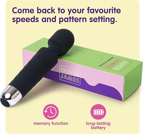 Miniatura 6 de Oliver James Varita vibradora para mujer | Consolador vibrador silencioso con 20 patrones y 8 velocidades para placer sexual | Juguetes sexuales