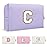 Personalized Makeup Bag Initial A-Z Preppy Patch Bag,Small PU Leather Travel Cosmetic Bag Pouch with Zipper,Purple Cute Toiletry Bag,Gift Ideal for Teen Girls Women Birthday Friend Mom,Latter C