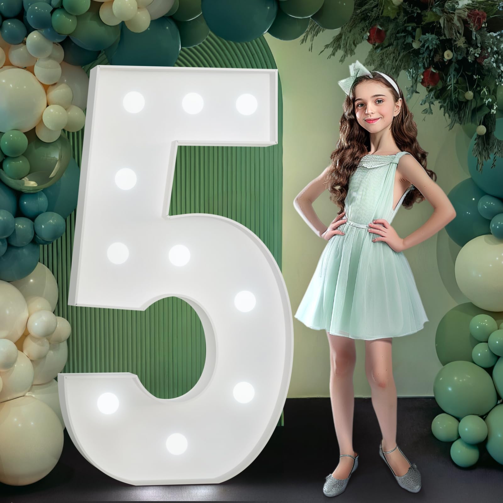 Photo 1 of Marquee Numbers 4 Feet Tall, Large Marquee Numbers for Birthday Party Decorations, White Light Up Numbers 4 Feet Tall for Party Anniversary Decor (5)