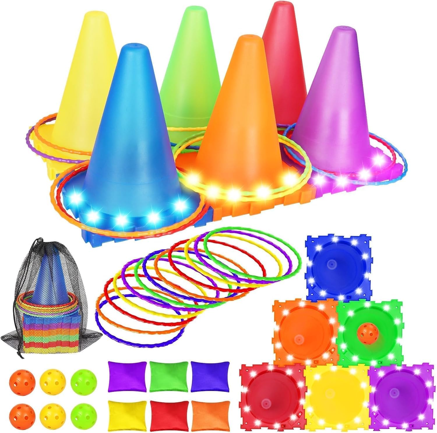Giochi da Esterno per Bambini,3 in 1 Set da Gioco del Lancio dell'anello,Anello Toss Giocattoli Set,Giochi di Lancio per Bambini, Adulti, Giochi di Lancio ad Anelli per Il Compleanno