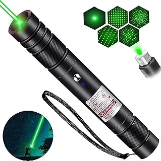 IVVTRYI Long Range High Power Tactical Green Beam Flashlight Laser Pointer rechargeableUSB Laser Pointer Cat Toys with Star Cap Adjustable Focus for Teaching Outdoor Hunting
