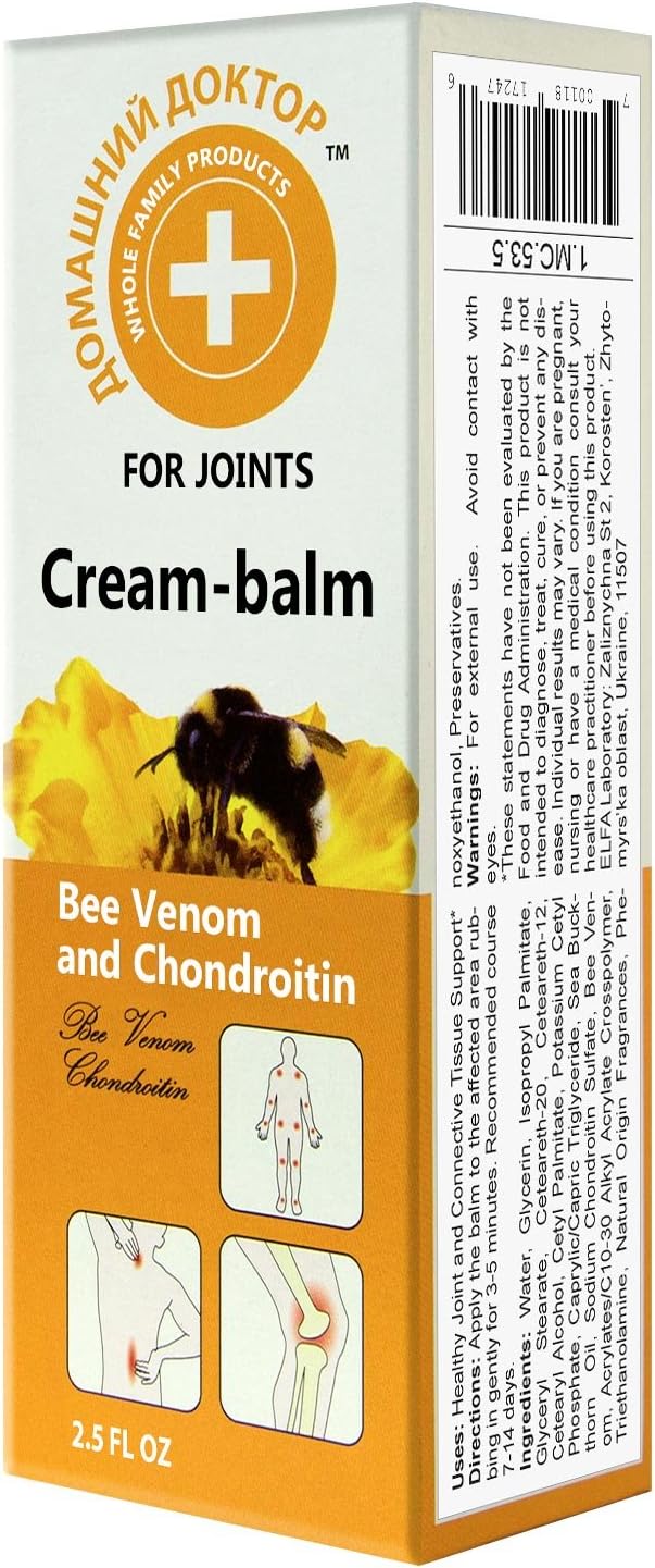 Cream-Balm for Joints with Bee Venom and Chondroitin 75ml/2.5 Fl Oz