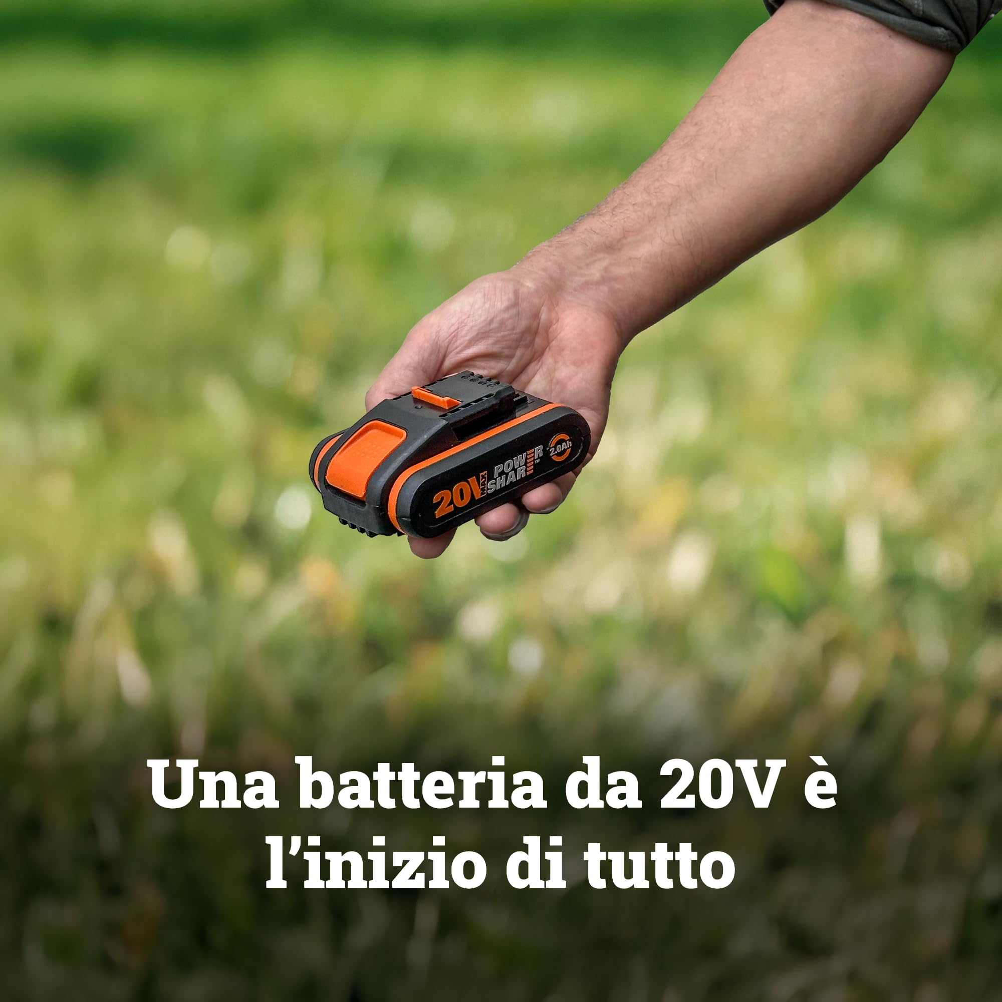 WORX WG082E,9 Decespugliatore 20V da 30 cm / 25,5 cm, pesa solo 4,1 kg, fino a 65 minuti di autonomia con una singola carica, motore brushless, 1 batteria da 4,0 Ah inclusa, PowerShare