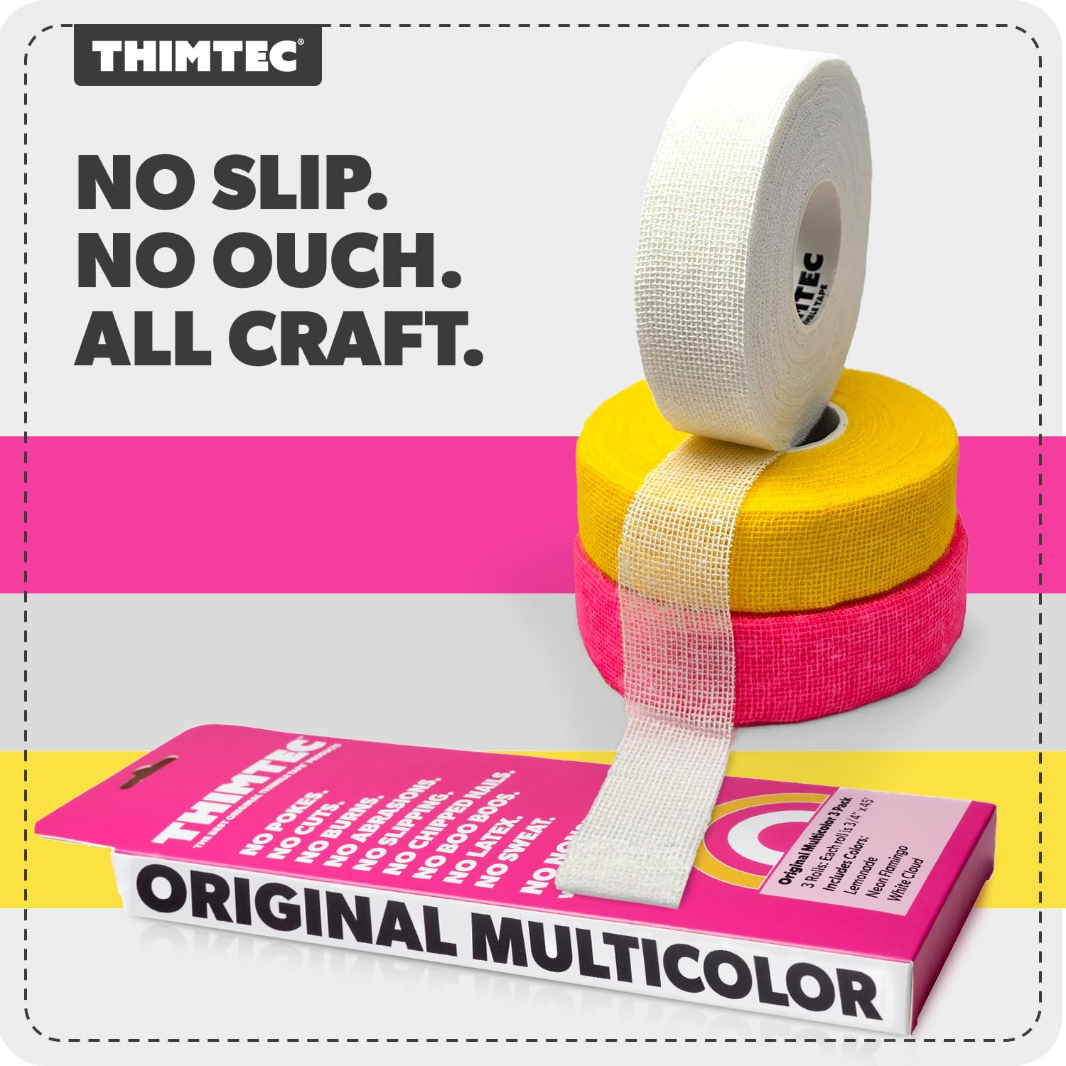 Thimtec Cinta para dedal original, multicolor, paquete de 3